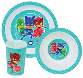 Σερβίτσιο Φαγητού Παιδικό Pj Masks (Σετ 3Τμχ) 005559 Multi Ango Polypropylene