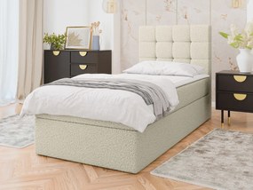 Επενδυμένο Κρεβάτι Luanda Single-Μπεζ-100x200