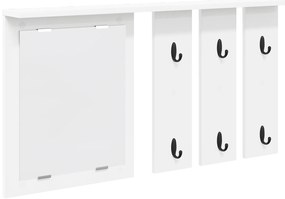 vidaXL Τοίχου Κρεμάστρα Λευκό 85 x 10 x 45 εκ. Επεξεργασμένο ξύλο