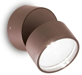 Απλίκα-Σποτ Φωτιστικό Τοίχου LED 7W Καφέ 3000K Φ9cm Omega 285498 Ideal Lux 285498