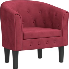 vidaXL Πολυθρόνα Μπάρελ Μπορντό Βελούδινη