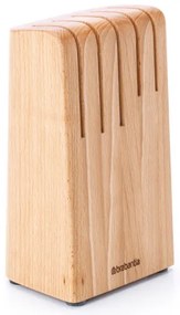 Βάση μαχαιριών Brabantia Profile 1003297, Μέχρι 5 μαχαίρια, Κομψό σχέδιο, Οξιά, Καφέ