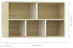 ΡΑΦΙΕΡΑ / ΒΙΒΛΙΟΘΗΚΗ ΛΕΥΚΗ/SONOMA ΔΡΥΣ 50X25X80 ΕΚ. ΕΠΕΞ. ΞΥΛΟ 800167