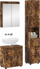vidaXL Σετ Επίπλων Μπάνιου TULUM 3 pcs Καπνιστό Δρύς 60 x 34 x 63 εκ