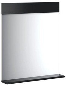 vidaXL Καθρέφτης Μπάνιου με Ράφι BERG Μαύρο 60x12x70 εκ. Μασίφ Ξύλο