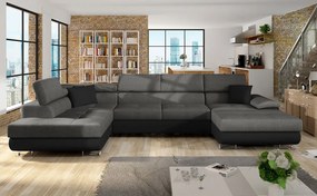 Γωνιακός καναπές Cotere Bis-Gkri-mauro-Αριστερή