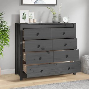 vidaXL Βοηθητικό Ντουλάπι Γκρι 100x40x90 εκ. από Μασίφ Ξύλο Πεύκου
