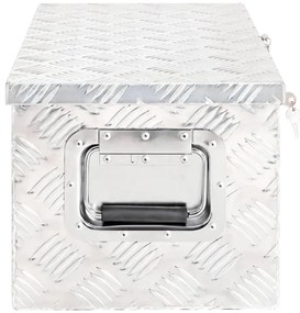 vidaXL Κουτί Αποθήκευσης Ασημί 70 x 31 x 27 εκ. από Αλουμίνιο
