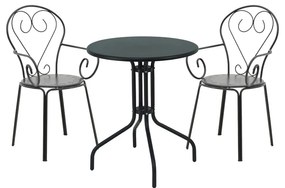 Intrahome Τραπεζαρία Vergo-Monasty Intrahome σετ 3τεμ μέταλλο σε μαύρη απόχρωση | SKU: INTRAPA-241111207