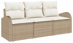 vidaXL Σετ Καναπέ Κήπου Μπεζ συνθετικό ρατάν