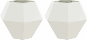 vidaXL Γλάστρα 2 τμχ. Λευκό 100 x 100 x 80 εκ Ατσάλι