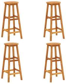 vidaXL Σκαμπό Μπαρ 4 τεμ. από Μασίφ Ξύλο Ακακίας