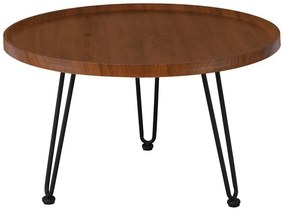 MATRIX Τραπεζάκι Σαλονιού Καθιστικού, Μέταλλο Βαφή Μαύρο, Ξύλο Καρυδί