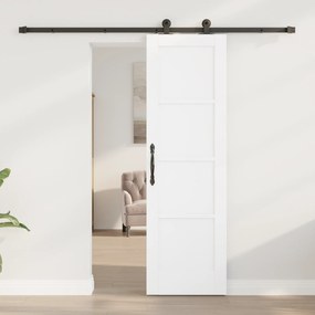 vidaXL Σύρομη Πόρτα με Σετ Υλικών 'ORKDAL' Λευκή Συμπαγές Ξύλο Πεύκου