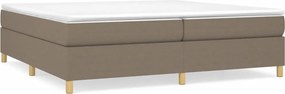 vidaXL Κρεβάτι Boxspring με Στρώμα Taupe 200x200 εκ. Υφασμάτινο