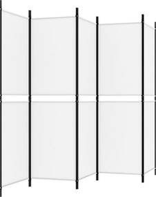 vidaXL Διαχωριστικό Δωματίου με 5 Πάνελ Λευκό 250x180 εκ. από Ύφασμα