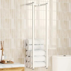 vidaXL Βάση για Πετσέτες Επιτοίχια Λευκή 25 x 20 x 95 εκ. Ατσάλινη