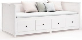 vidaXL Καναπές Κρεβάτι Χωρίς Στρώμα Λευκό 90x190 εκ. Μασίφ Ξύλο Πεύκου