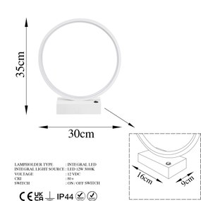 Table Lamp Halka - 13308 White