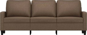 vidaXL Καναπές Τριθέσιος Καφέ 180 εκ. Υφασμάτινος