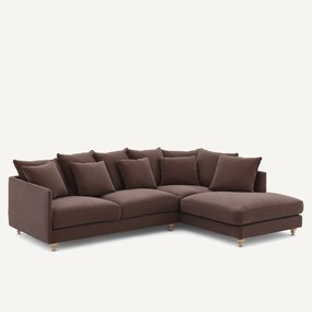 Γωνιακός καναπές από λινό βελούδο, LAZARE