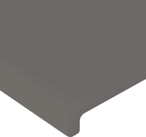 VidaXL Κρεβάτι Boxspring με Στρώμα Γκρι 160x200εκ. από Συνθετικό Δέρμα