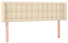 Κεφαλάρι Κρεβατιού LED Κρεμ 147x16x78/88 εκ. Υφασμάτινο - Κρεμ