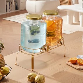 VEVOR Drink Dispenser 8L Beverage Dispenser for Parties Glass with Stand 2PCS