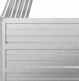 vidaXL Ζαρντινιέρα Υπερυψωμένη Ασημί 100x100x77 εκ. Γαλβανισμ. Χάλυβας