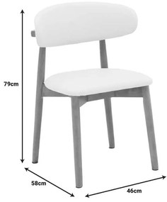 Καρέκλα Ubene pakoworld rubberwood και pu σε καρυδί και μπεζ απόχρωση 46x58x79εκ