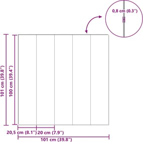vidaXL Παρκέ δάπεδο 5 pcs Φυσικό Μπαμπού 101 x 20 x 0,8 εκ