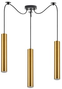 Φωτιστικό Οροφής Adept Tube 77-8680 30x30x300cm 3xE27/GU10 60W Black-Gold Homelighting