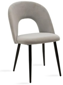 Chair Jonah velvet grey-black legs 55x57x85 εκ.