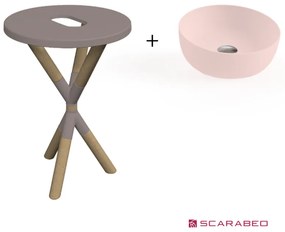 Scarabeo Cross 2501F0-9852 Sand (Μπεζ Ματ) Πάγκος Με Νιπτήρα Glam Pink Ø39εκ.