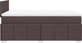 vidaXL Κρεβάτι Boxspring με Στρώμα Σκούρο Καφέ 120x190 εκ Υφασμάτινο