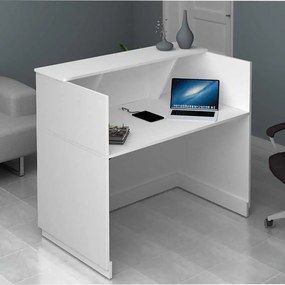 Γραφείο υποδοχής - reception Gemini Megapap χρώμα λευκό 120x70x110εκ.