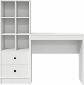 vidaXL Γραφείο με συρτάρι με ράφι με αποθήκευση 2 pcs Λευκό