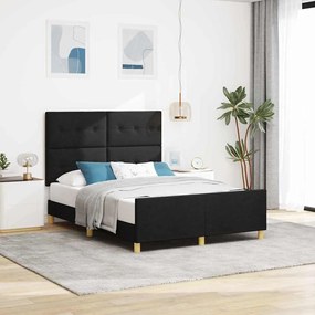 vidaXL Κρεβάτι Μαύρο 140x200 εκ. Υφάσμα