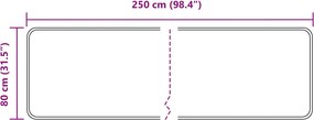 vidaXL Χαλί Runner MARSA Γκρι και Χρυσό 80 x 250 cm Πολυέστερ και PVC