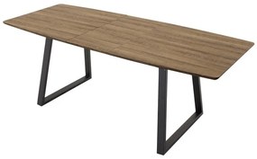 Τραπέζι Dallas 172, Μαύρο, Καφέ, 75x85x160cm, 42 kg, Επιμήκυνση, Ινοσανίδες μέσης πυκνότητας, Μέταλλο | Epipla1.gr