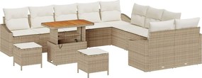 vidaXL Σετ Καναπέ Κήπου με μαξιλάρι 13 pcs Μπεζ Πολυ ράταν
