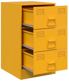 vidaXL Κομοδίνα 2 τεμ. Μουσταρδί 34,5x39x62 εκ. από Χάλυβα