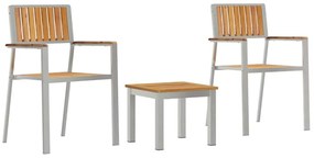 vidaXL Σέτ φαγητού για κήπο 3 pcs Καφέ Μασίφ ξύλο teak