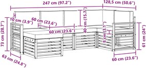 vidaXL Σειρά Καναπέ Εξωτερικού 6 pcs Άσπρο και Ανθρακί Πολυεστέρας
