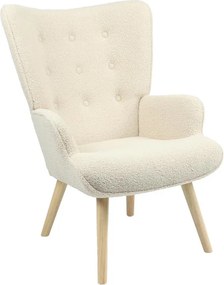 Πολυθρόνα Fluffy μπουκλέ κρεμ-φυσικό 75x69x96εκ 75x69x96 εκ.