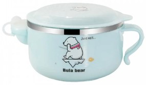 Μπωλ Φαγητού Με Καπάκι 450 ml Για Παιδιά 6μηνών+ Light Blue 1 τμχ Metal, Plastic