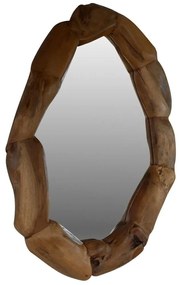 Καθρέπτης HM9359 100x70cm Από Μασίφ Ξύλο Τeak Natural Ξύλο,Γυαλί