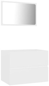 vidaXL Σετ Επίπλων Μπάνιου 2 Τεμαχίων Λευκό από Επεξεργασμένο Ξύλο