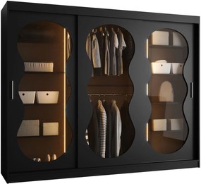 Ντουλάπα Bahrajn III 250 συρόμενη-Μαύρο