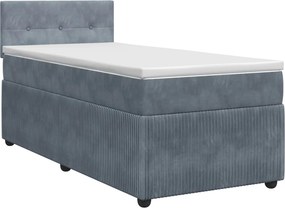 vidaXL Κρεβάτι box spring με στρώμα Σκούρο Γκρι 80 x 200 cm Βελούδο